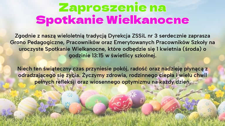ZAPROSZENIE NA SPOTKANIE WIELKANOCNE